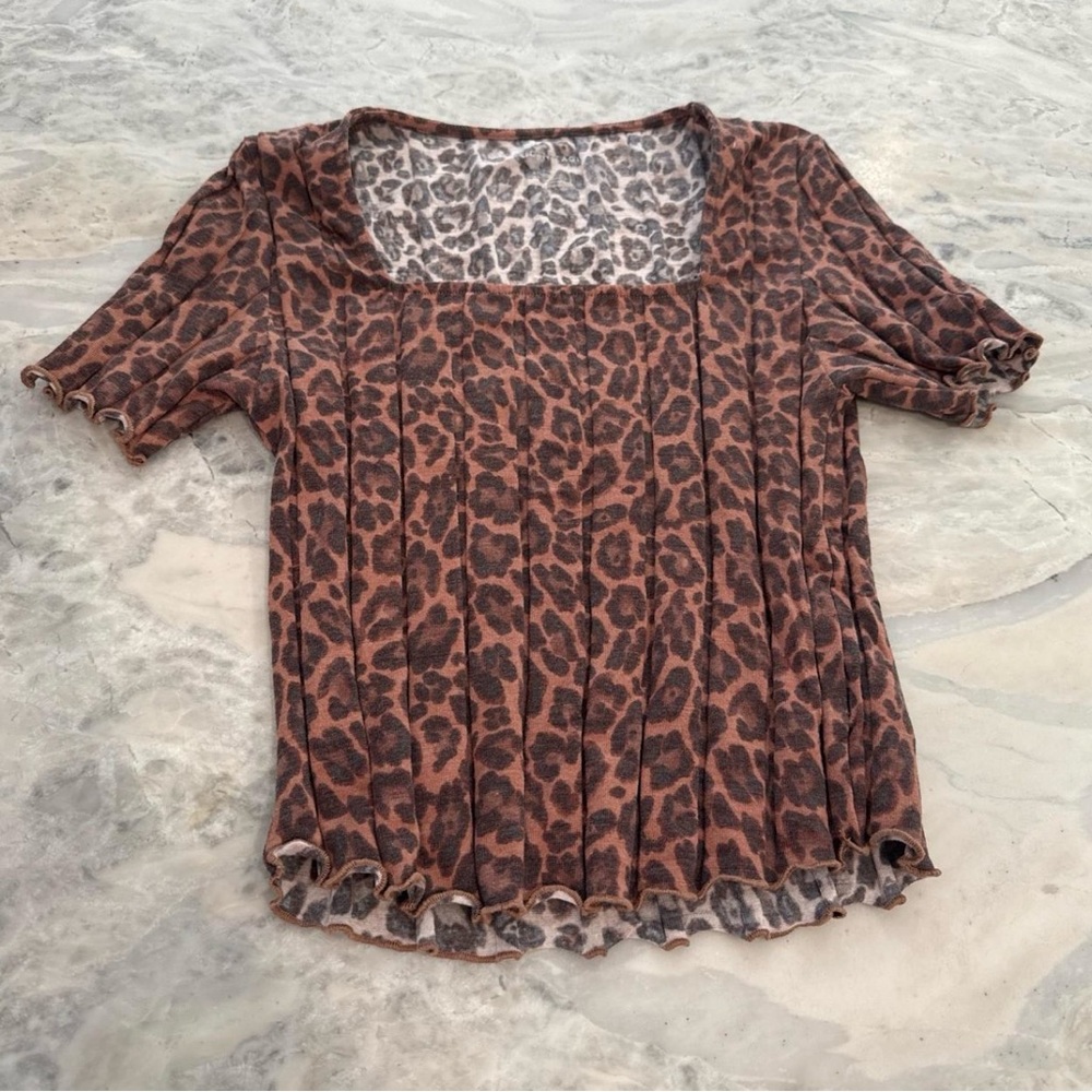 American Eagle Outfitters Leopard Print Top - Brown and Black